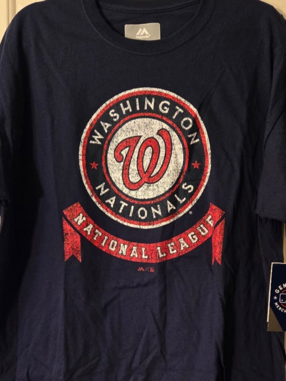 Majestic Washington Nationals Mens Blue Short Sleeve Crewneck